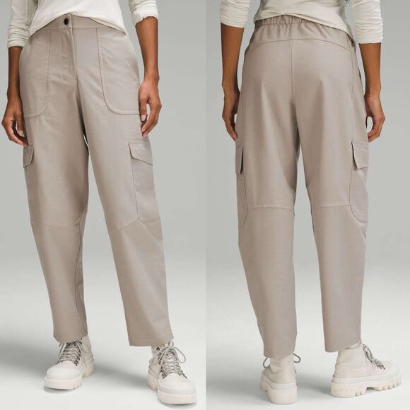 Lululemon Utilitech Light Cargo Pocket Pants Baggy Tapered Riverstone Women's 30 - Picture 1 of 10